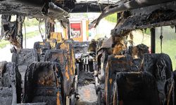 Girne – Lefkoşa ana yolunda seyreden otobüste yangın...