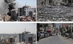 Gazze’de İsrail’in neden olduğu yıkım havadan görüntülendi