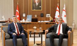 Cumhurbaşkanı Erhürman, Sivil Savunma Teşkilatı Başkanı Balaban'ı kabul etti