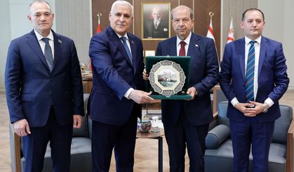 Cumhurbaşkanı Tatar, Azerbaycan Kıbrıs Dostluk Cemiyeti Başkanı ve beraberindeki heyeti kabul etti