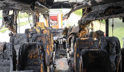 Girne – Lefkoşa ana yolunda seyreden otobüste yangın...