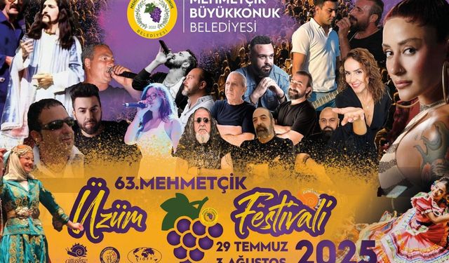 63. Mehmetçik Üzüm Festivali bugün başlıyor