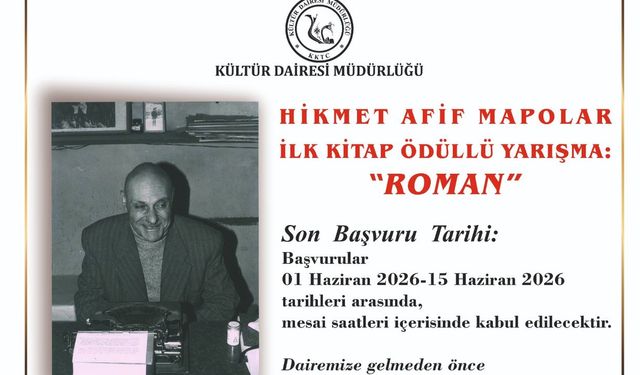Hikmet Afif Mapolar İlk Kitap Ödüllü Yarışma başvuruları 1-15 Haziran 2026 tarihleri arasında kabul edilecek