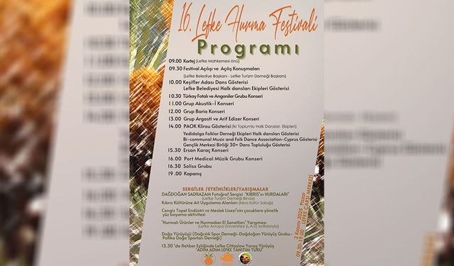 16. Lefke Hurma Festivali Pazar günü yapılıyor