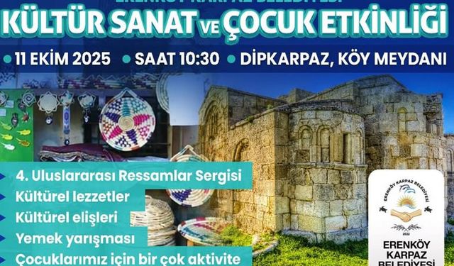 Erenköy-Karpaz Belediyesi 'Kültür-Sanat ve Çocuk Etkinliği' cumartesi günü yapılacak