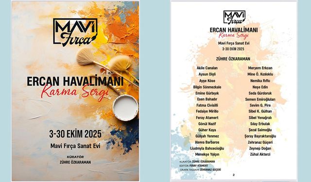 Mavi Fırça Sanat Evi sergisi Ercan Havalimanı'nda sanatseverlerle buluştu