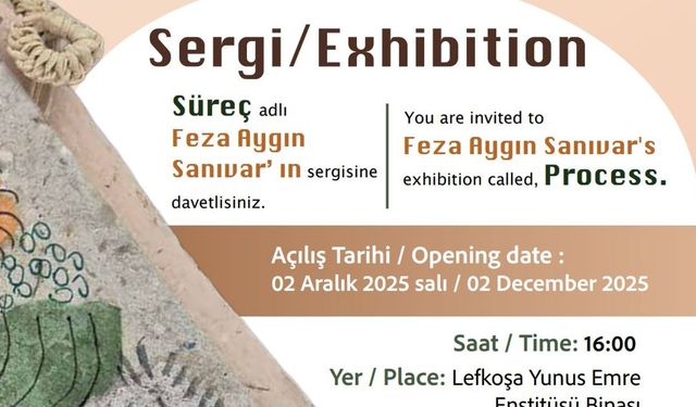 Feza Aygın Sanıvar'ın Süreç adlı sergisi 2 Aralık Salı Günü açılıyor