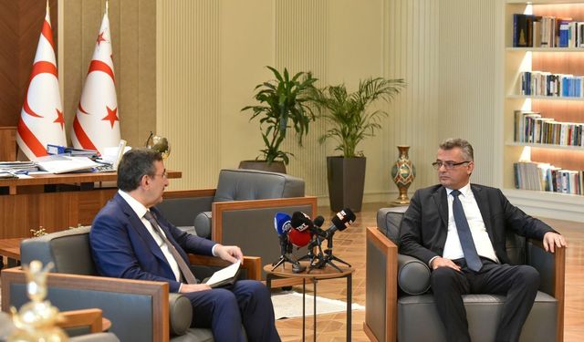 Erhürman, TC Cumhurbaşkanı Yardımcısı Yılmaz'ı kabul etti