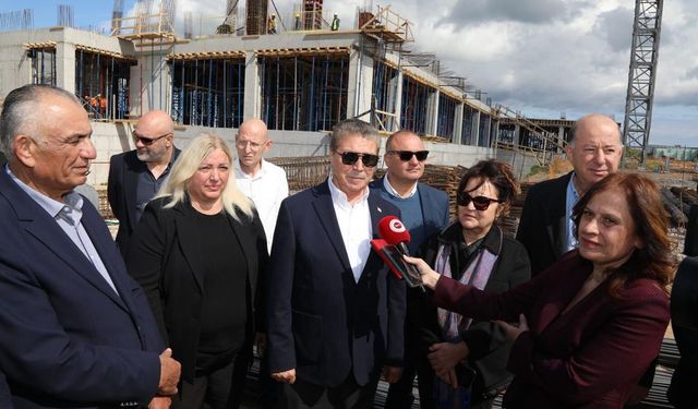 Başbakan Üstel Pamuklu Devlet Hastanesi inşaatında incelemelerde bulundu