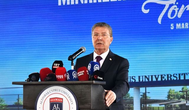 Üstel, Altınbaş Kıbrıs Üniversitesi temel atma töreninde konuştu: