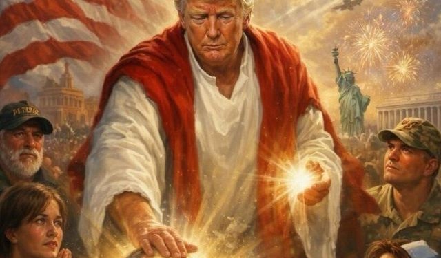 Papa'yı eleştiren Trump, kendisinin İsa gibi tasvir edildiği görseli paylaştı