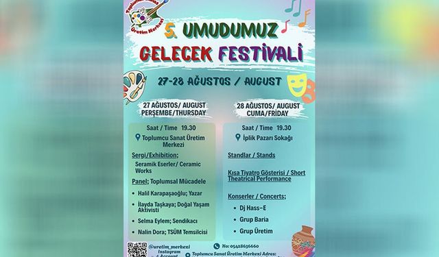 5. Umudumuz Gelecek Festivali 'Toplumsal Mücadele' konulu panel ile başlıyor