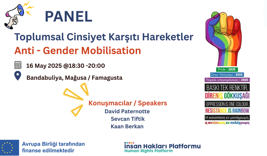 İnsan Hakları Platformu, “Toplumsal Cinsiyet Karşıtı Hareketler” paneli düzenliyor
