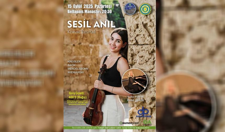 Genç sanatçı Sesil Anıl’dan keman resitali