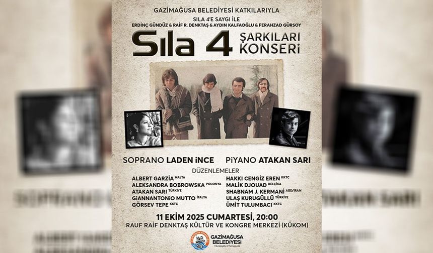 Sıla 4 şarkıları cumartesi Gazimağusa'da sanatseverlerle buluşuyor
