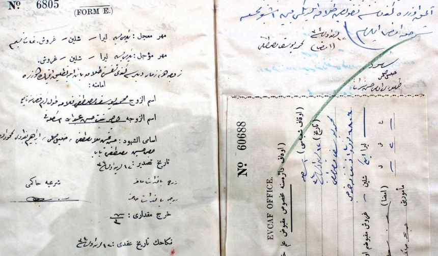 Tarihi nikâh belgeleri gün yüzüne çıktı: