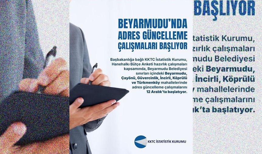 İstatistik Kurumu, Beyarmudu'nda adres güncelleme çalışmalarına yarın başlıyor
