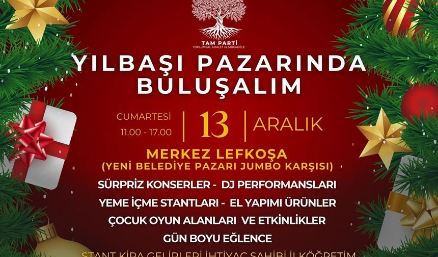 TAM Parti, cumartesi günü Merkez Lefkoşa'da Yılbaşı Dayanışma Pazarı düzenleyecek