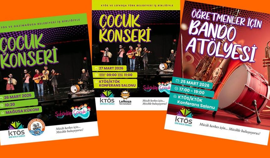 KTÖS'ten müzik etkinlikleri: Lefkoşa ve Gazimağusa'da çocuk konserleri, öğretmenlere bando atölyesi