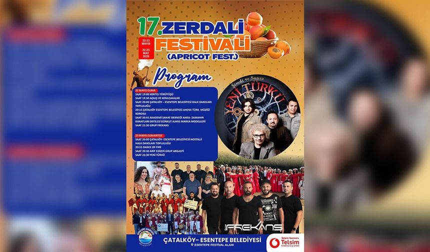 Çatalköy - Esentepe Belediyesi 17. Zerdali Festivali başlıyor
