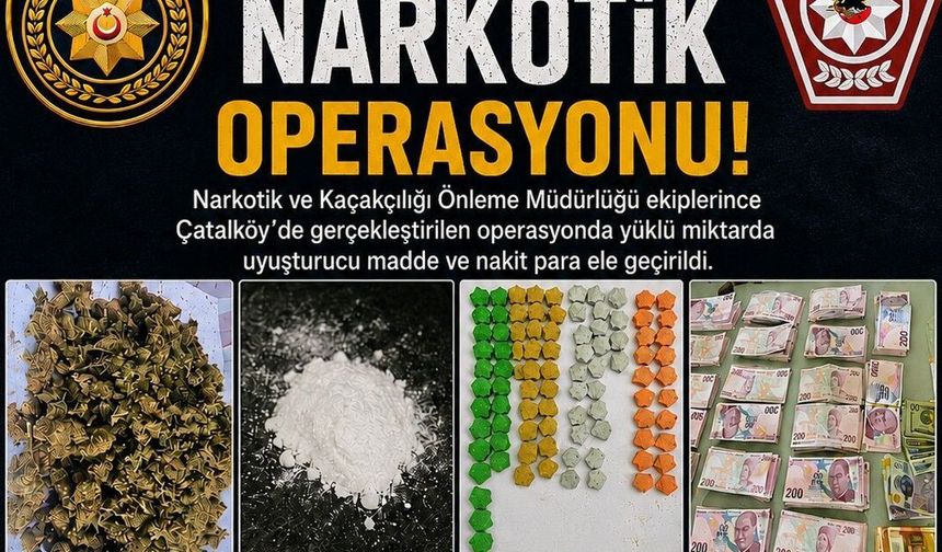 Çatalköy'de satışa hazır paketler halinde uyuşturucu bulundu...4 tutuklu var