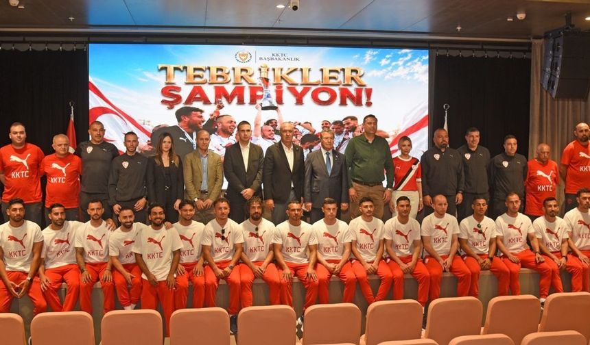Üstel, CONIFA EURO 2026 şampiyonu KKTC A Milli Futbol Takımı'nı kabul etti: 'Özlediğimiz başarı geldi'