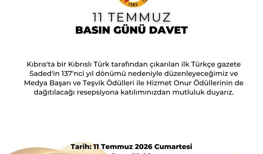 Gazeteciler Birliği, 11 Temmuz Basın Günü resepsiyonu düzenliyor