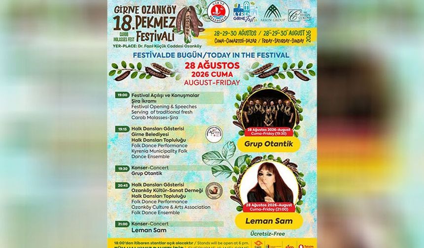 18. Girne Ozanköy Pekmez Festivali yarın başlıyor
