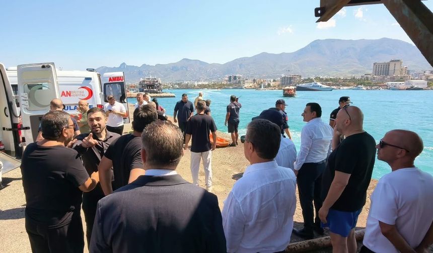 Başbakan Üstel Girne Limanı'nda...'Çok üzgünüz can kaybımız var'