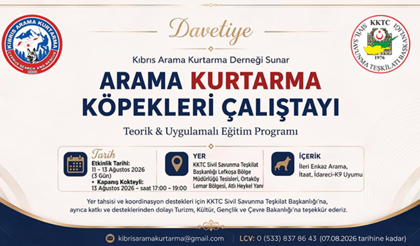 KARK, 'Arama Kurtarma Köpekleri Çalıştayı' 11 - 13 Ağustos arası yapılacak