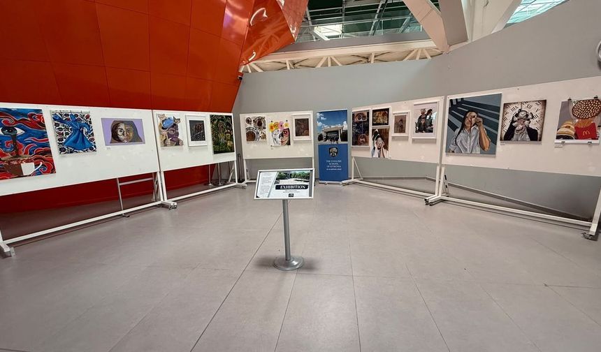 ESK'nın A-Level Sanat Sergisi Ercan Havalimanı'nda Açıldı