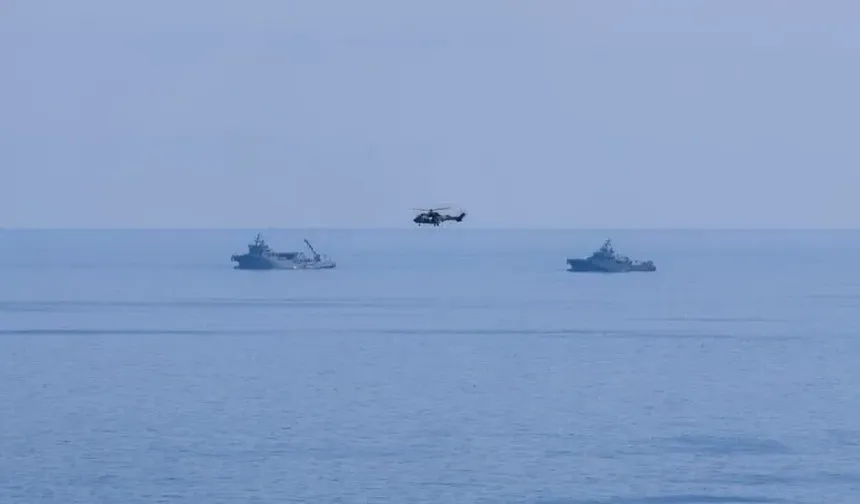 TCG Alemdar ile TCG Işın, 550 metre derinlikte robotik dalış ve taramalarını sürdürüyor